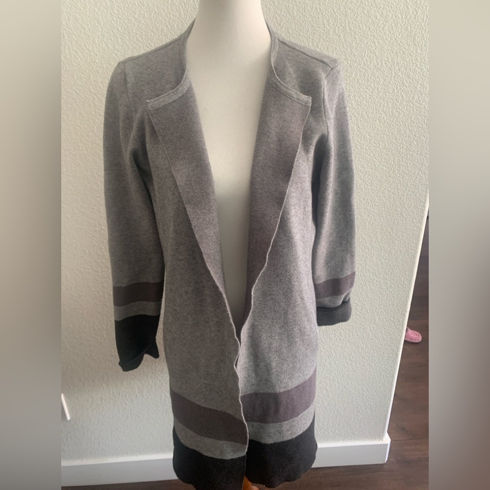 Max Studio Gray and Brown Cardigan